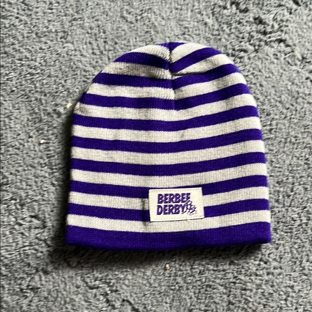 Kids Striped Purple Beanie